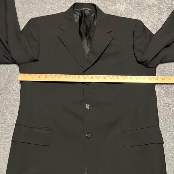 Canali Blazer Sport Coat Mens 50 US 40 Made In Italy 3 Buttons Jacket Black Wool - Picture 8 of 12